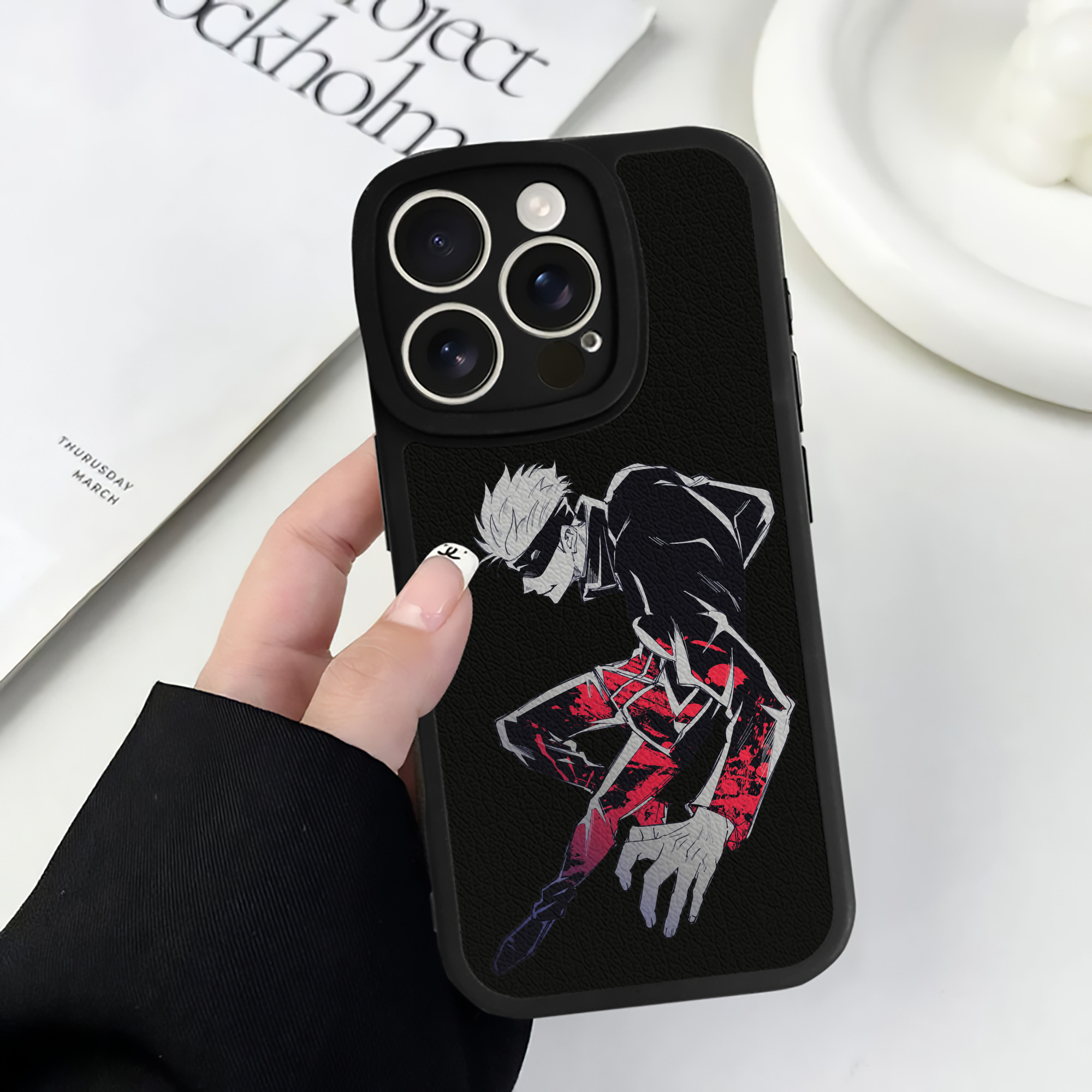 （画像用） 呪術廻戦 Jujutsu Kaisen 【iPhone 16シリーズ対応】シリコンスマホケース（レザー調） 材質：シリコン